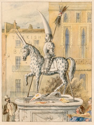 The Leicester Square Statue, 17 October 1866 by English School