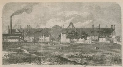 The Leviathan (Great Eastern) steam ship, sketched from the Isle of Dogs, October 1857 by English School