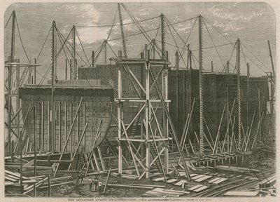 The Leviathan During Its Construction by English School