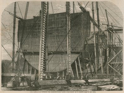 The Leviathan During Its Construction by English School