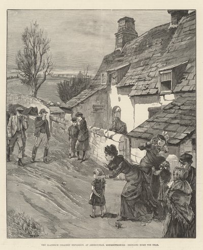 The Llanerch Colliery Explosion, at Abersychan, Monmouthshire, bringing Home the Dead by English School