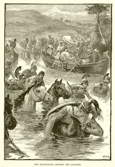 The Macedonians Crossing the Jaxartes by English School