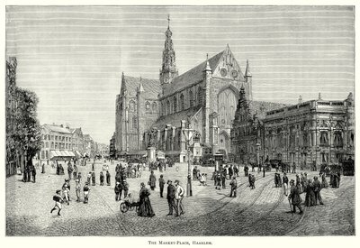 The Market-Place, Haarlem by English School