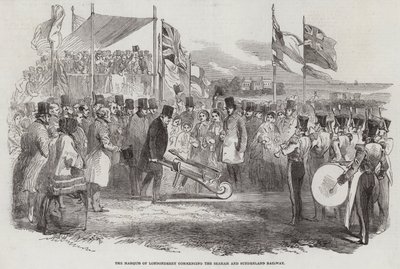 The Marquis of Londonderry commencing the Seaham and Sunderland Railway by English School