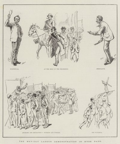 The May-Day Labour Demonstration in Hyde Park by English School