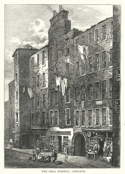 The Meal Market, Cowgate (engraving) by English School
