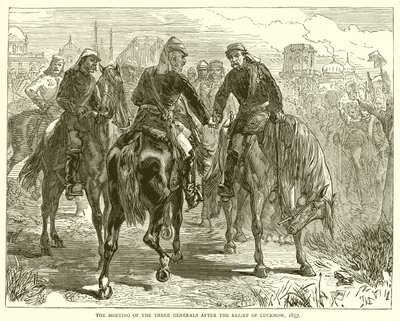The Meeting of the Three Generals after the Relief of Lucknow, 1857 by English School