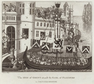The Men of Ghent Assault the Earl of Flanders in Dendremonde by English School