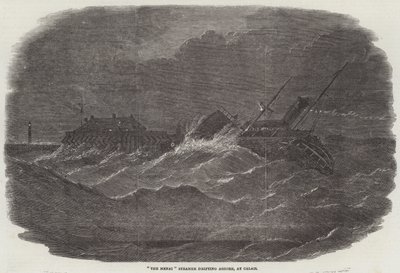 The Menai Steamer drifting Ashore, at Calais by English School