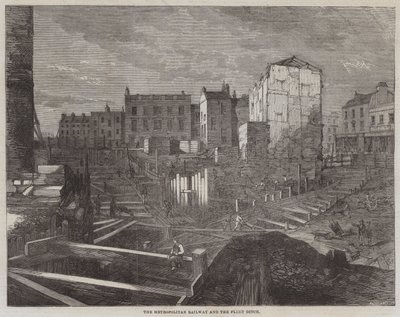 The Metropolitan Railway and the Fleet Ditch by English School