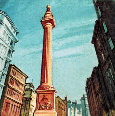 The Monument to the Great Fire of London by English School