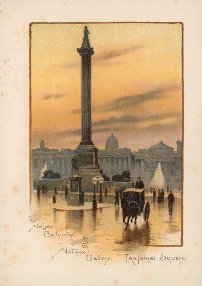 The Nelson Column, The National Gallery, Trafalgar Square by English School