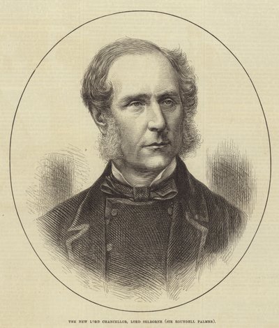 The New Lord Chancellor, Lord Selborne (Sir Roundell Palmer) by English School
