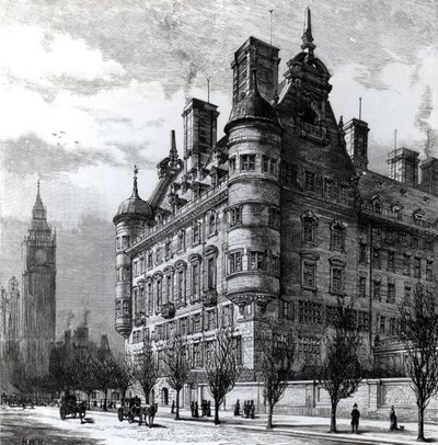 The New Police Offices on the Victoria Embankment by English School