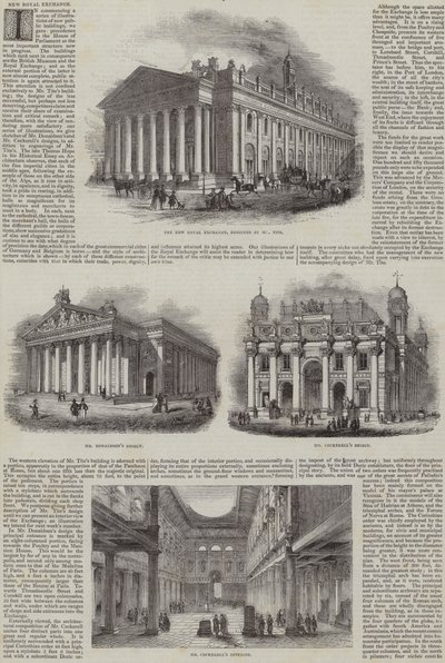 The New Royal Exchange, London, with Alternative Designs by English School