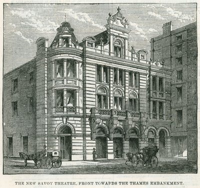 The New Savoy Theatre, Front Towards the Thames Embankment by English School