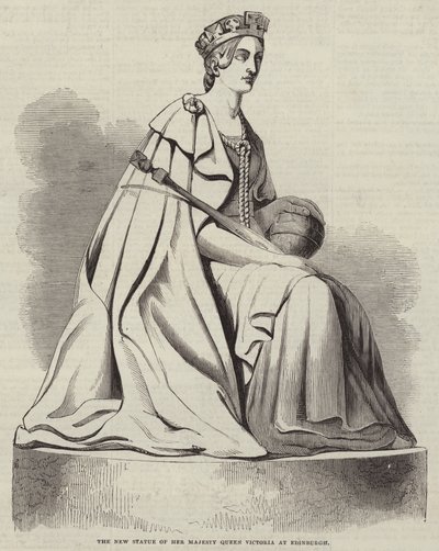 The New Statue of Her Majesty Queen Victoria at Edinburgh by English School