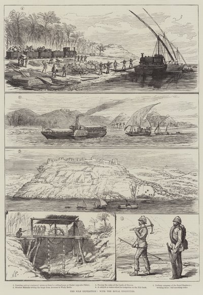 The Nile Expedition, with the Royal Engineers by English School
