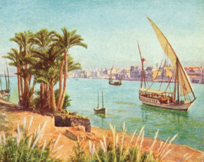 The Nile, View near Cairo by English School