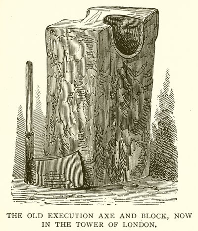 The Old Execution Axe and Block, now in the Tower of London by English School