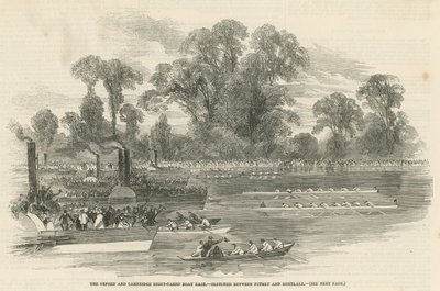 The Oxford and Cambridge Eight-Oared Boat Race by English School