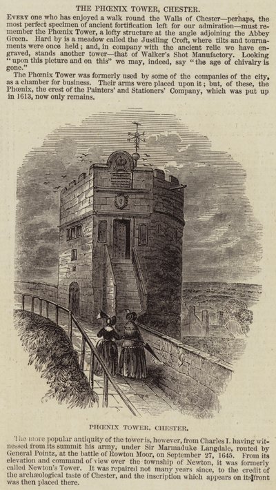 The Phoenix Tower, Chester (engraving) by English School