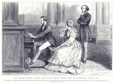 The Prince Consort Playing the Organ Before Mendelssohn at Buckingham Palace, 1842 by English School