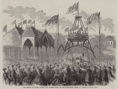 The Prince of Wales Laying the Cornerstone of the Parliament House at Ottawa by English School