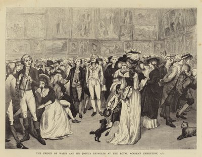 The Prince of Wales and Sir Joshua Reynolds at the Royal Academy Exhibition by English School
