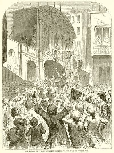 The Prince of Wales drinking Success to the War at Temple Bar by English School