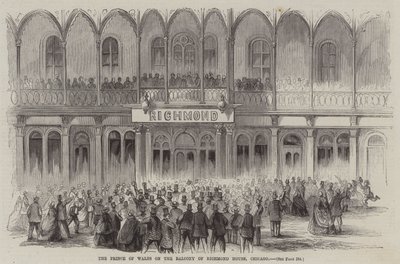 The Prince of Wales on the Balcony of Richmond House, Chicago by English School