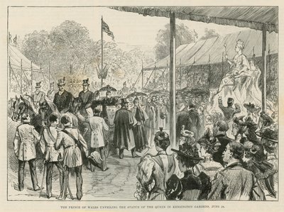 The Prince of Wales Unveiling the Statue of the Queen in Kensington Gardens by English School