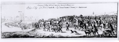 The Procession of Charles II and his New Queen, Catherine of Braganza from Portsmouth to Hampton Court, 1662 by English School