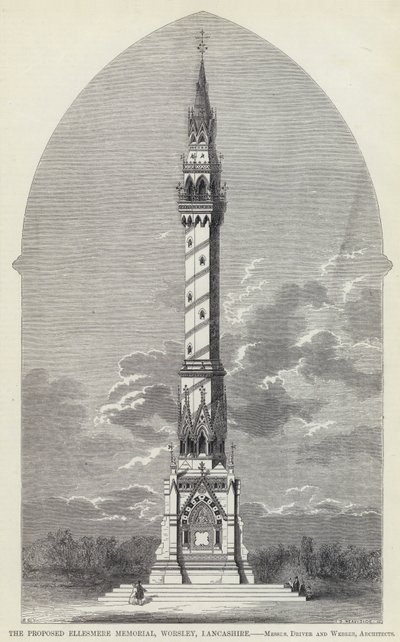 The Proposed Ellesmere Memorial, Worsley, Lancashire by English School