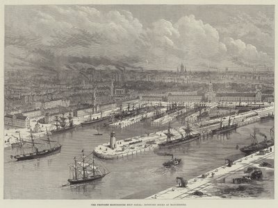 The Proposed Manchester Ship Canal, Intended Docks at Manchester by English School