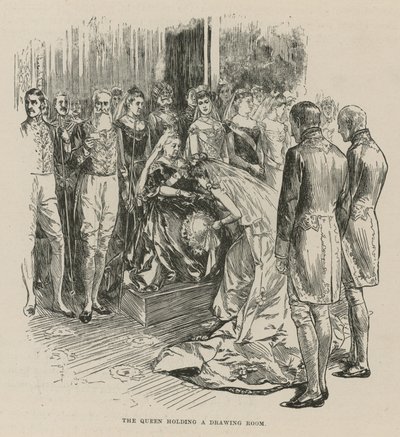 The Queen Holding a Drawing Room by English School