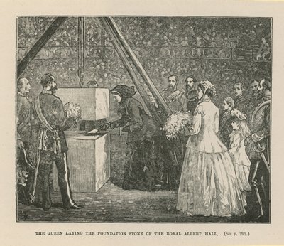 The Queen Laying the Foundation Stone of the Royal Albert Hall by English School