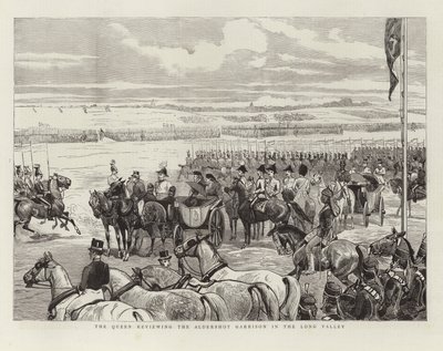 The Queen Reviewing the Aldershot Garrison in the Long Valley by English School