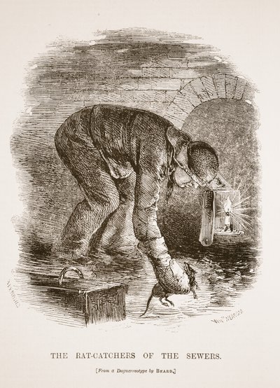 The Rat-Catchers of the Sewers, from the daguerreotype by Richard Beard, illustration from London Labour and London Poor by Henry Mayhew, pub. 1862 by English School