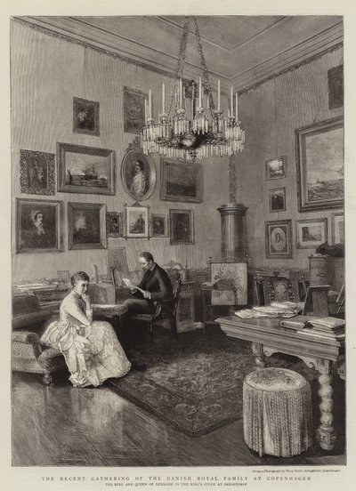 The Recent Gathering of the Danish Royal Family at Copenhagen by English School