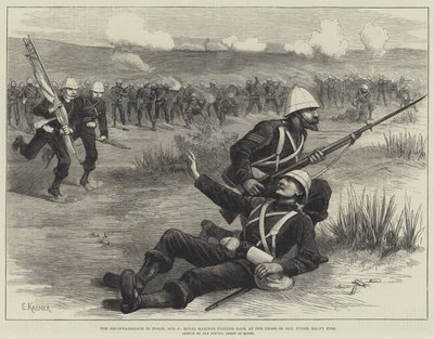 The Reconnaissance in Force, 5 August, Royal Marines falling back at the Close of Day, under Heavy Fire by English School
