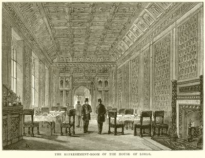 The Refreshment-Room of the House of Lords by English School