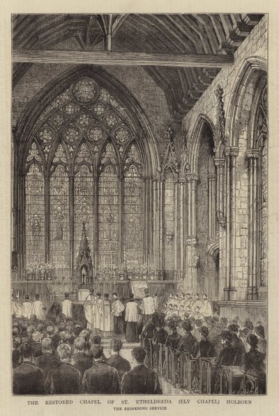 The Restored Chapel of St Etheldreda (Ely Chapel) Holborn by English School