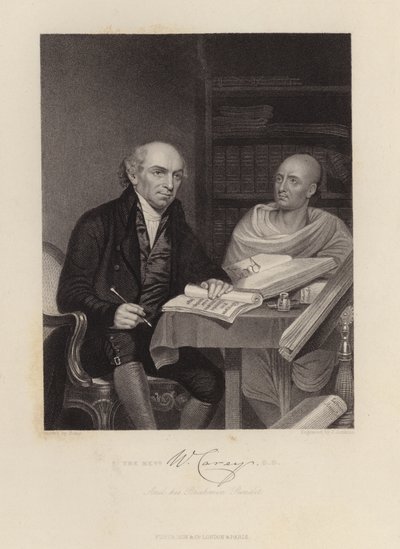 The Reverend W Carey and his Brahmin pundit by English School