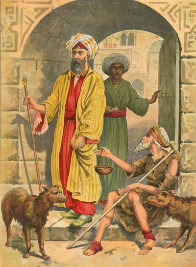 The Rich Man and Lazarus by English School