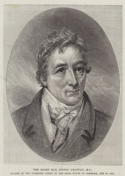 The Right Honourable Henry Grattan, MP, Leader of the Patriotic Party in the Irish House of Commons by English School