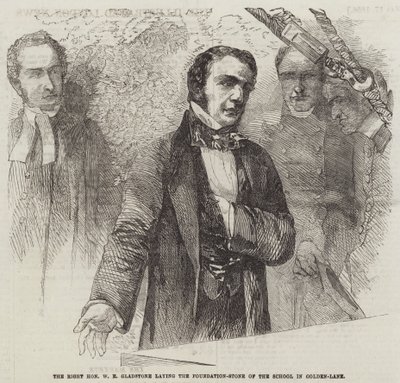 The Right Honourable W E Gladstone laying the Foundation-Stone of the School in Golden-Lane by English School