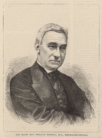 The Right Honourable William Monsell, Postmaster General by English School
