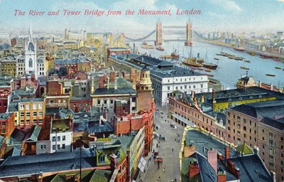 The River Thames and Tower Bridge, c.1920 by English School