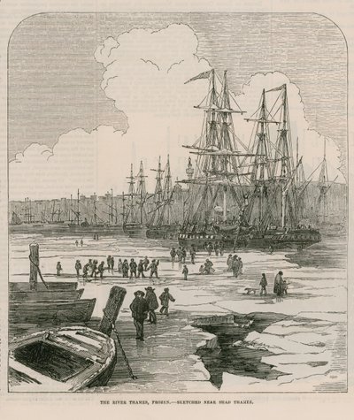 The River Thames, Frozen by English School